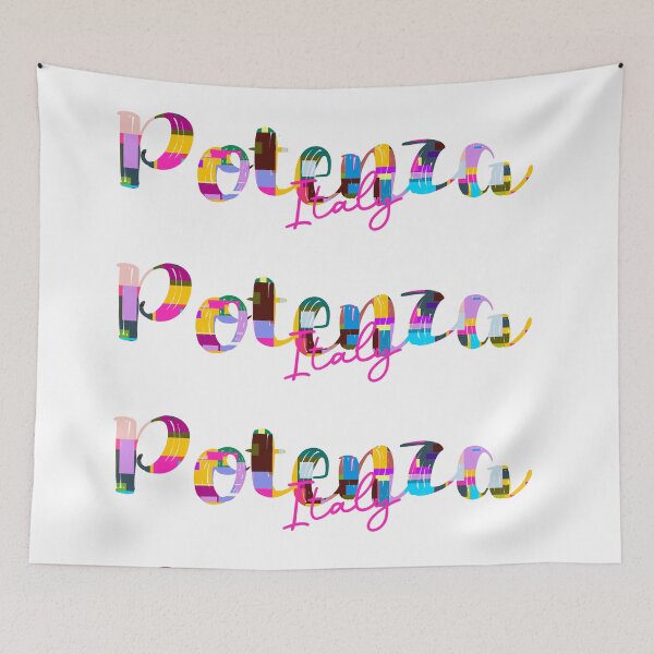Item preview, Potenza, Italy, Vibrant Abstract City Typography Art designed and sold by Wanderful-roads.