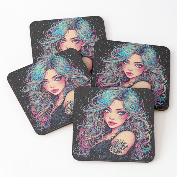 Item preview, Retro cool Beautiful Girl colorful designed and sold by jimcaza.