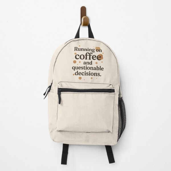 Item preview, Running on Coffee and Questionable Decisions – Funny Relatable Quote Design designed and sold by Chahika Designs.