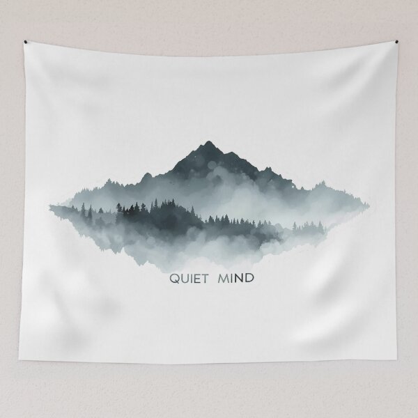 Item preview, Quiet Mind, Foggy Forest & Mountain Minimalist Nature Sticker designed and sold by Moodune.