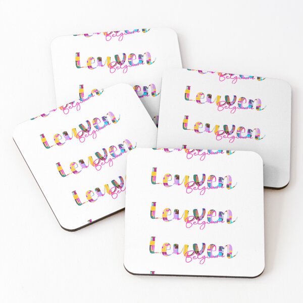 Item preview, Leuven, Belgium, Vibrant Abstract City Typography Art designed and sold by Wanderful-roads.