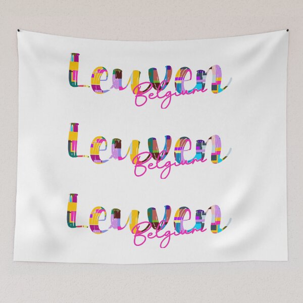 Item preview, Leuven, Belgium, Vibrant Abstract City Typography Art designed and sold by Wanderful-roads.