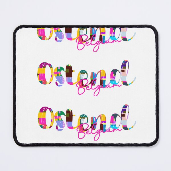 Item preview, Ostend, Belgium, Vibrant Abstract City Typography Art designed and sold by Wanderful-roads.