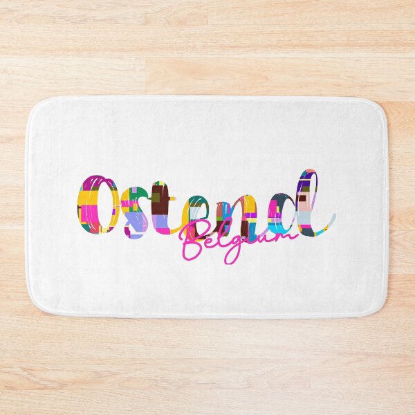 Item preview, Ostend, Belgium, Vibrant Abstract City Typography Art designed and sold by Wanderful-roads.