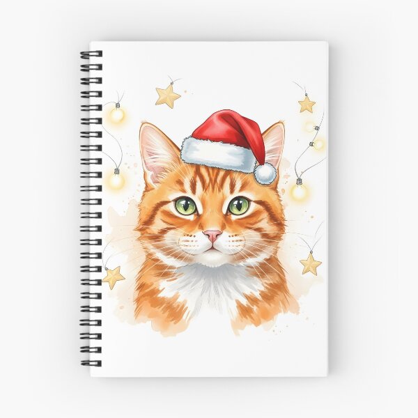 Item preview, Orange Cat with Santa Hat and Lights designed and sold by Cherry Dreams.