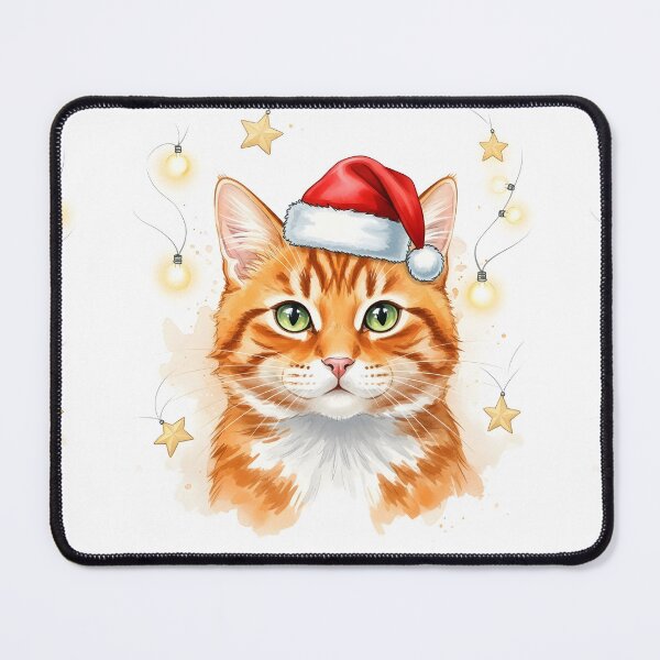Item preview, Orange Cat with Santa Hat and Lights designed and sold by Cherry Dreams.