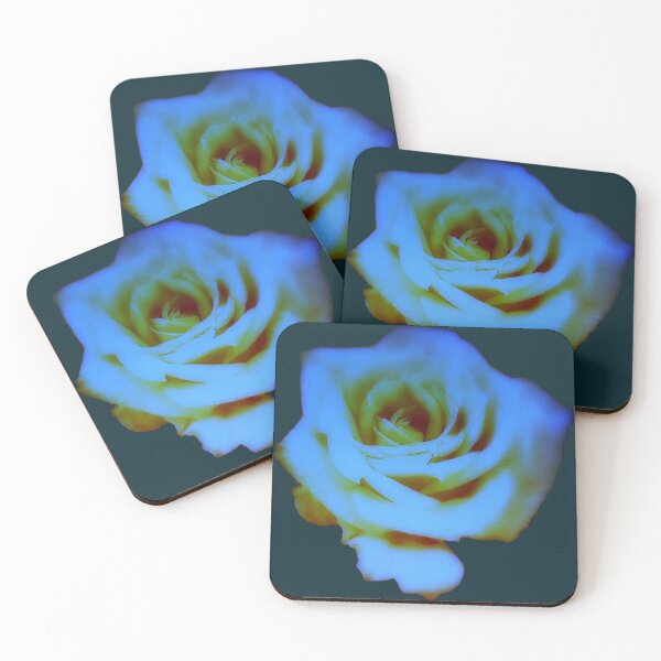 Item preview, Glowing Vivid Blue Gothic Rose Romantic Photography Art designed and sold by MLanestudio.