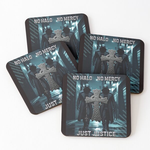 Item preview, No Halo No Mercy Just Justice – Street Vigilante Justice T-Shirt designed and sold by TheCleverSkull.