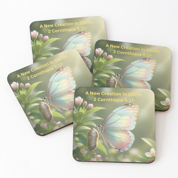 Item preview, ✨ 2 Corinthians 5:17 – A New Creation in Christ | Butterfly & Bloom Christian Sticker | Faith-Based Inspirational Art designed and sold by Nara8.