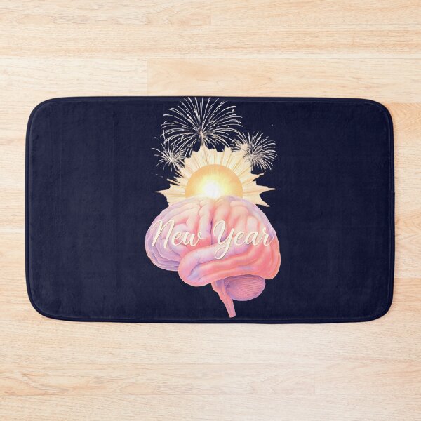 Item preview, New Year Brain, New Mind | Brain Sunrise Motivational Design – Growth, Positivity & Fresh Start Art designed and sold by PureBrain.