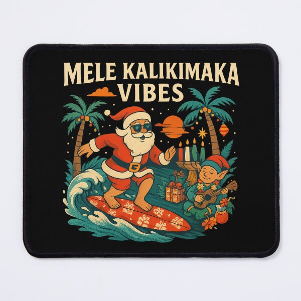 Item preview, Mele Kalikimaka Vibes – Hawaiian Christmas Surfing Santa Holiday Design designed and sold by AddictiveDesign.