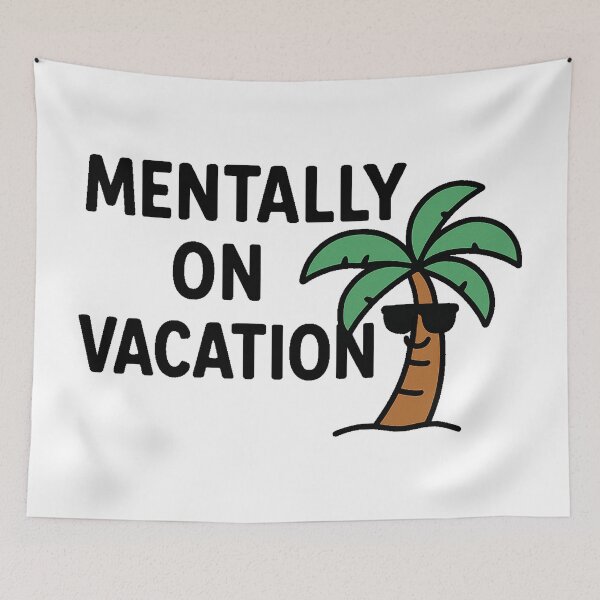 Item preview, Mentally On Vacation – Funny Work Humor – Minimalist Vacation Quote designed and sold by DabrowskiDesign.