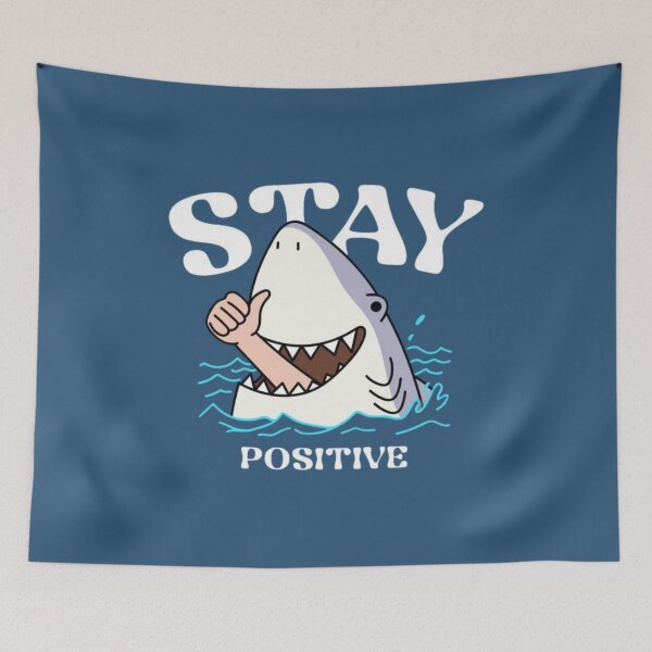 Item preview, Shark Positive Cute Funny Ocean Vibe designed and sold by Oniyasha.