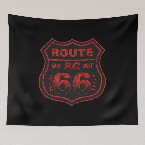 Item preview, Route 66 Red Urban Distressed Style designed and sold by Oniyasha.