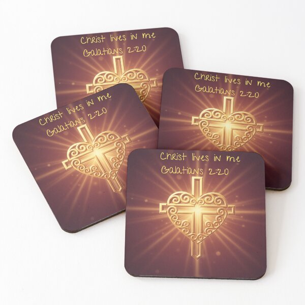 Item preview, ✨ Galatians 2:20 – Christ Lives in Me | Glowing Heart & Cross Christian Sticker | Inspirational Faith Art designed and sold by Nara8.