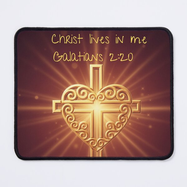Item preview, ✨ Galatians 2:20 – Christ Lives in Me | Glowing Heart & Cross Christian Sticker | Inspirational Faith Art designed and sold by Nara8.