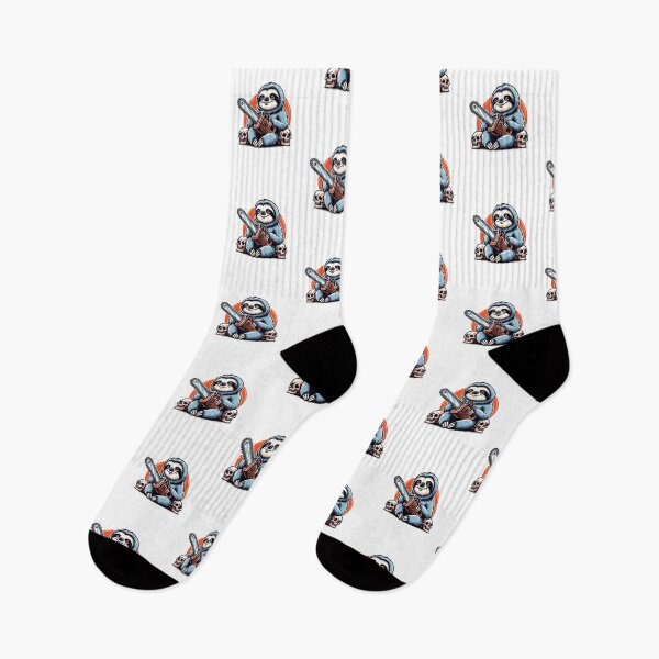 Item preview, Killer Sloth with Chainsaw on Skulls — Funny Dark Humor Graphic designed and sold by HBDStudio.