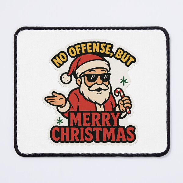 Item preview, No Offense But merry Christmas - funny Santa shrugging sticker designed and sold by CoachEkong.