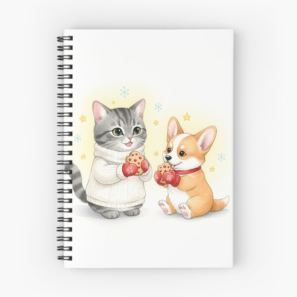 Item preview, Cat and Corgi Sharing Cookies designed and sold by Cherry Dreams.