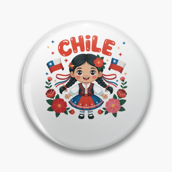 Item preview, Chile Girl Traditional Dress with Flags and Flowers for Kids designed and sold by NUMAcreations.