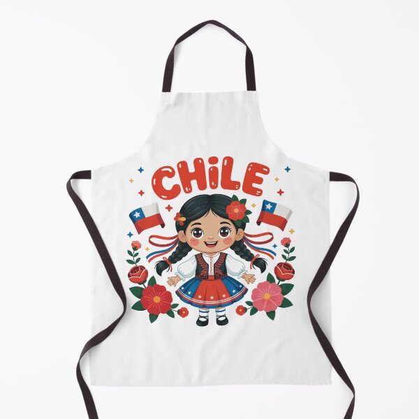Item preview, Chile Girl Traditional Dress with Flags and Flowers for Kids designed and sold by NUMAcreations.