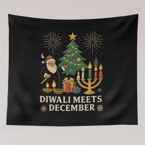 Item preview, Diwali Meets December – Festival of Lights Holiday Unity Design designed and sold by AddictiveDesign.