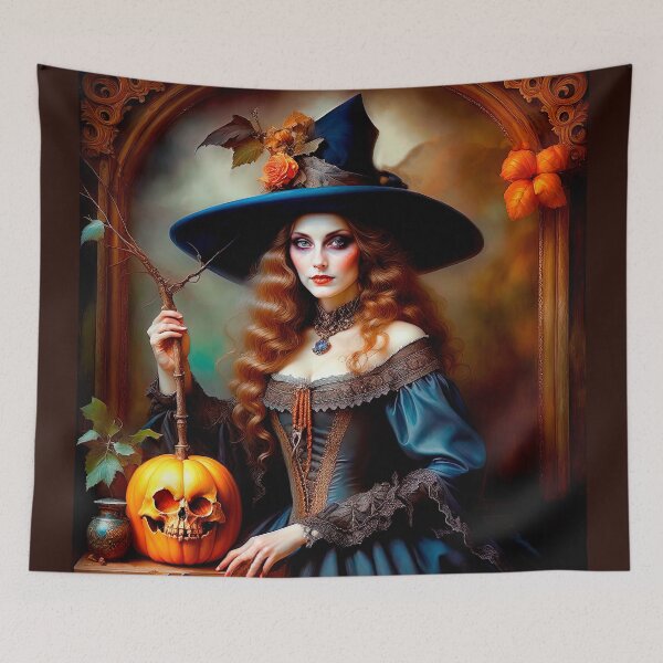 Item preview, Victorian Witch Celebrating Halloween designed and sold by LanaGustavsson.