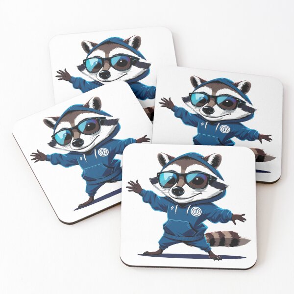 Item preview, Mapache genial con sudadera azul | Arte animal urbano y divertido designed and sold by raccoonmerch.