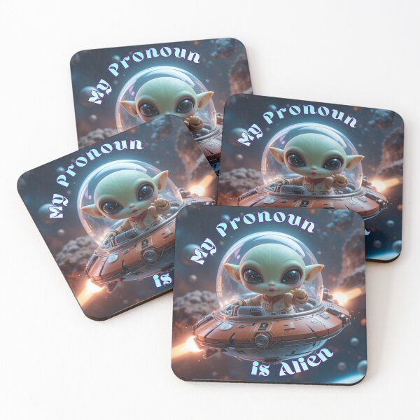 Item preview, My Pronoun Is Alien | Funny Sci-Fi Identity Design for Space Lovers & Weirdos designed and sold by TheCleverSkull.