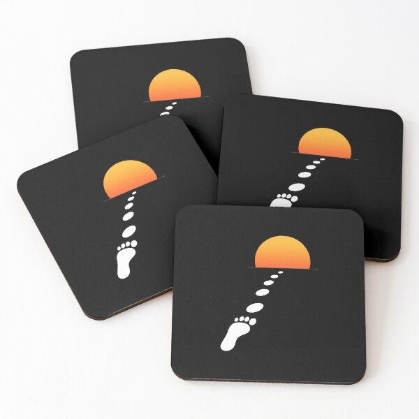 Item preview, One More Step – Minimalist Footprint Trail Design, Motivational Progress Artwork, Glowing Horizon Aesthetic for Stickers & Apparel designed and sold by OnPointOutfits.