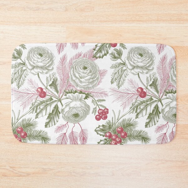 Item preview, White Ranunculus - Holly Winter Botanical Pattern designed and sold by JessArty.
