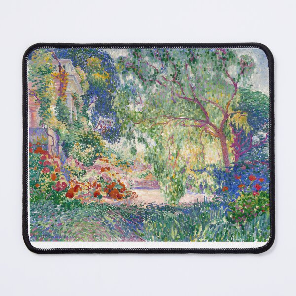 Item preview, Henri Edmond Cross Vibrant Pointillist Garden Landscape Poster designed and sold by LaFabricaArt.