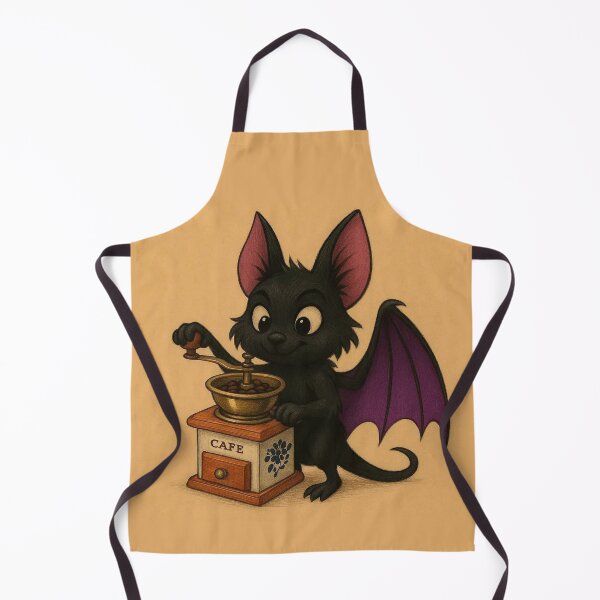 Item preview, Cute Cartoon Bat Grinding Coffee - Cafe Bat designed and sold by JaKyto.