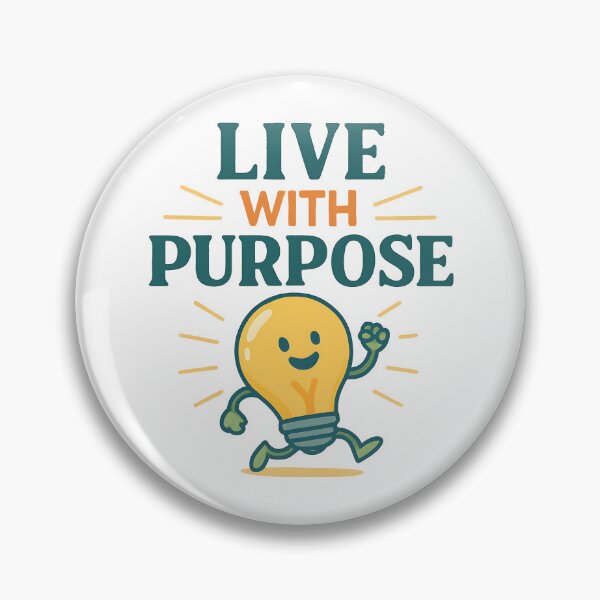 Item preview, Live With Purpose Motivational Lightbulb Character Design. designed and sold by The-T-In-Retro.