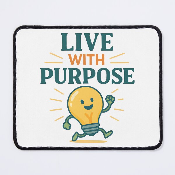 Item preview, Live With Purpose Motivational Lightbulb Character Design. designed and sold by The-T-In-Retro.