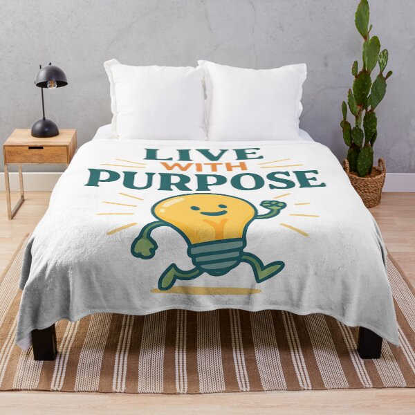 Item preview, Live With Purpose Motivational Lightbulb Character Design. designed and sold by The-T-In-Retro.