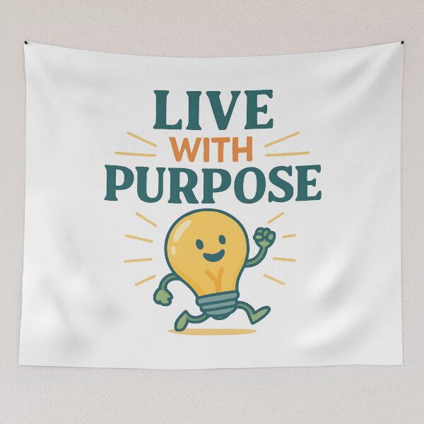 Item preview, Live With Purpose Motivational Lightbulb Character Design. designed and sold by The-T-In-Retro.