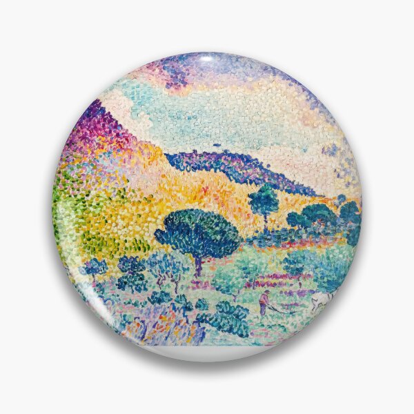 Item preview, Henri Edmond Cross Luminous Pointillist Hilly Landscape designed and sold by LaFabricaArt.