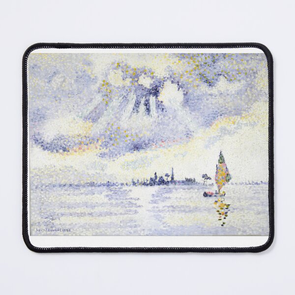 Item preview, Henri Edmond Cross Pointillist Foggy Seascape with Sailboat designed and sold by LaFabricaArt.
