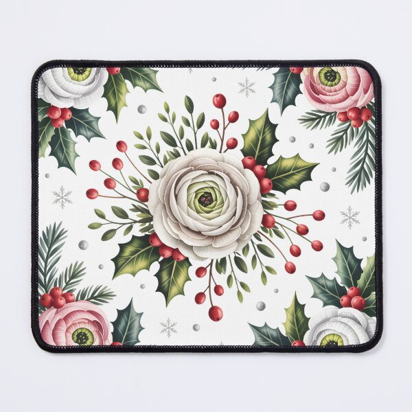 Item preview, White Ranunculus - Christmas Floral Pattern designed and sold by JessArty ⭐⭐⭐⭐⭐.