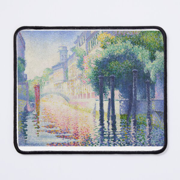 Item preview, Cross Venice Canal Print | Pointillist Italian Cityscape designed and sold by LaFabricaArt.