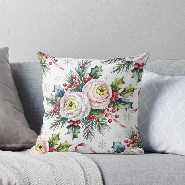 Item preview, White Ranunculus - Botanical Christmas Art designed and sold by JessArty.