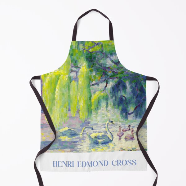 Item preview, Cross Swans and Willow Art | Post-Impressionist Pond Scene designed and sold by LaFabricaArt.
