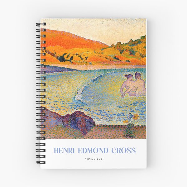 Item preview, Cross Bathers in Cove | Intense Pointillism Coastal Art designed and sold by LaFabricaArt.