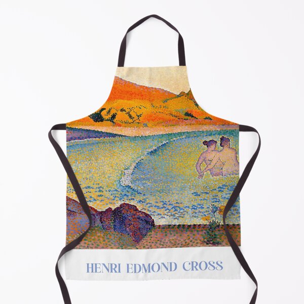 Item preview, Cross Bathers in Cove | Intense Pointillism Coastal Art designed and sold by LaFabricaArt.