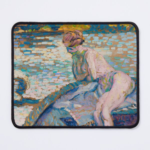 Item preview, Cross Nude Bather by Water | Post-Impressionist Figure Study designed and sold by LaFabricaArt.