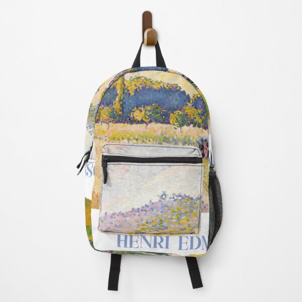 Item preview, Cross Cypress Hillside | Golden Pointillism Landscape Poster designed and sold by LaFabricaArt.