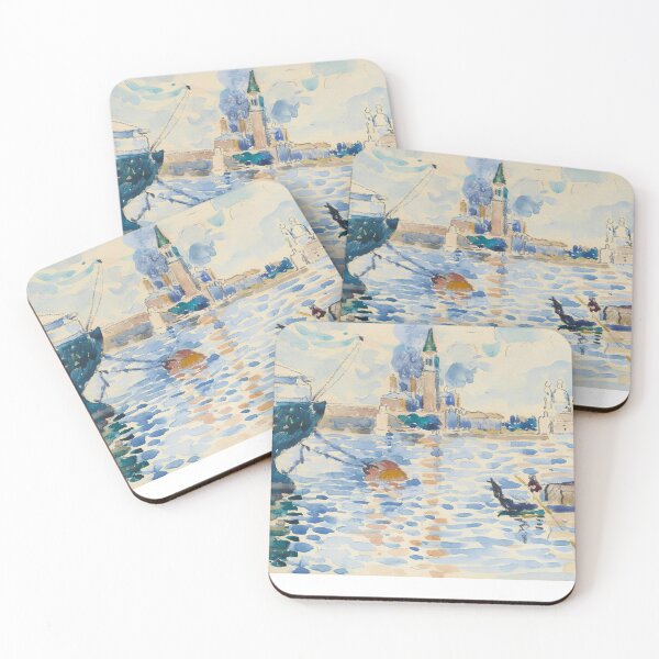 Item preview, Cross Venice Watercolor Sketch | Impressionist Lagoon Scene designed and sold by LaFabricaArt.