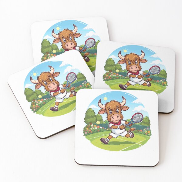 Item preview, Tennis Playing Highland Cow Scotland Design - Scottish Tennis Court Humor designed and sold by Loom on the Loch.