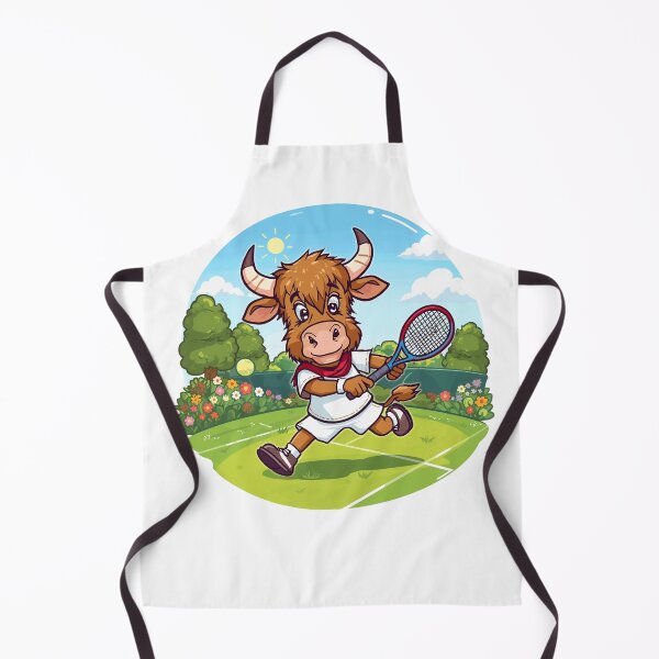 Item preview, Tennis Playing Highland Cow Scotland Design - Scottish Tennis Court Humor designed and sold by Loom on the Loch.